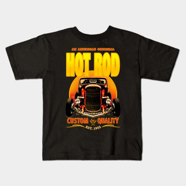 Hot Rod Summer Kids T-Shirt by ploxd